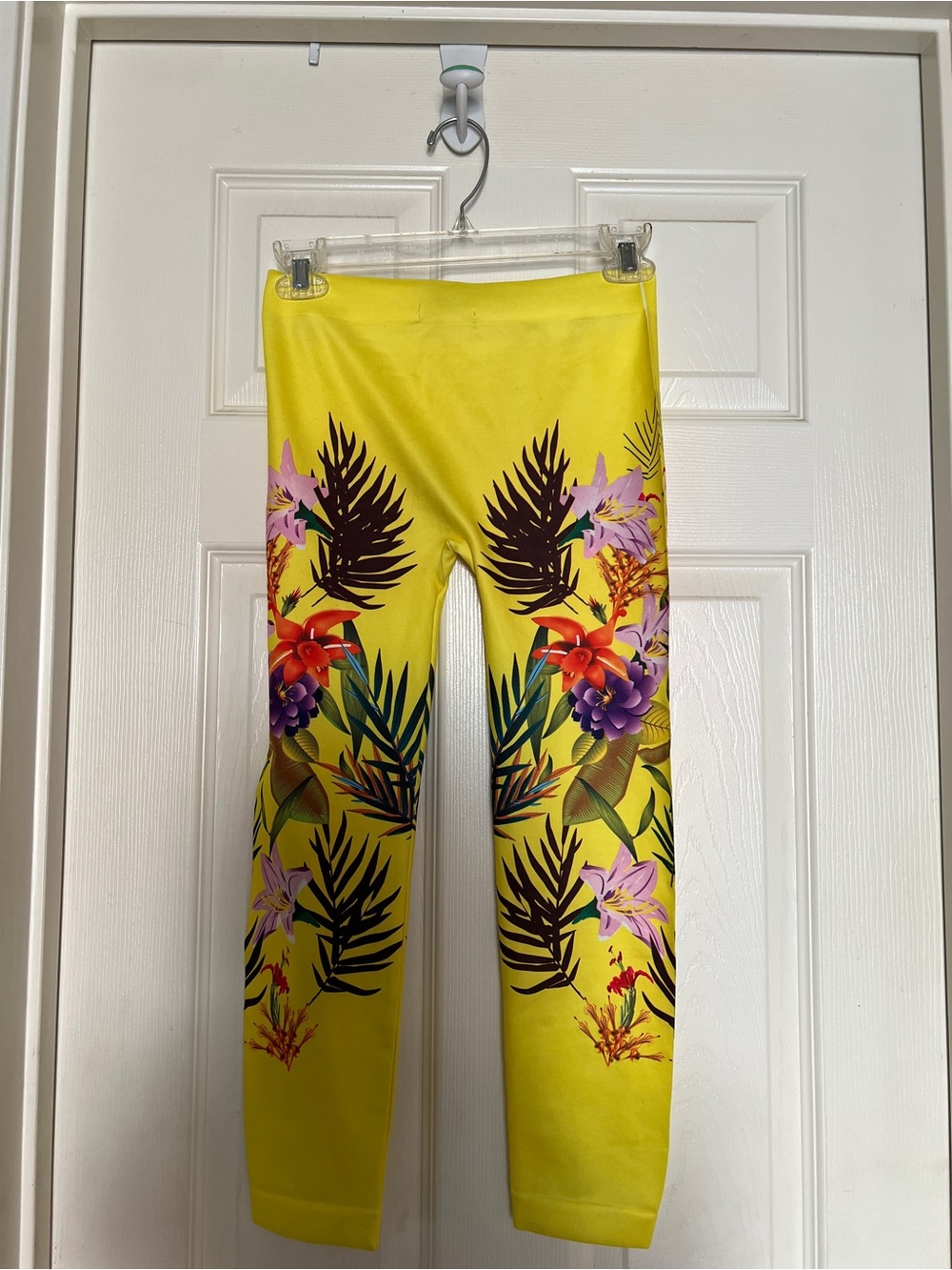Connection 18 Yellow Tropical Floral Leggings